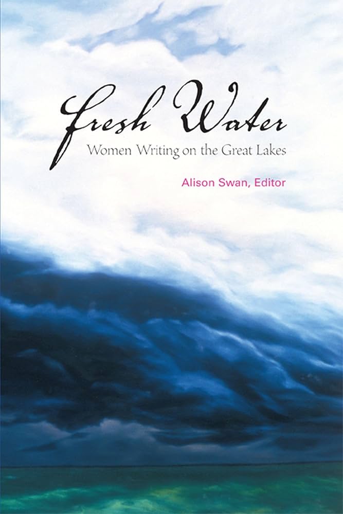 The cover of Women Writing on the Great Lakes featuring a photograph of rolling storm clouds over water.